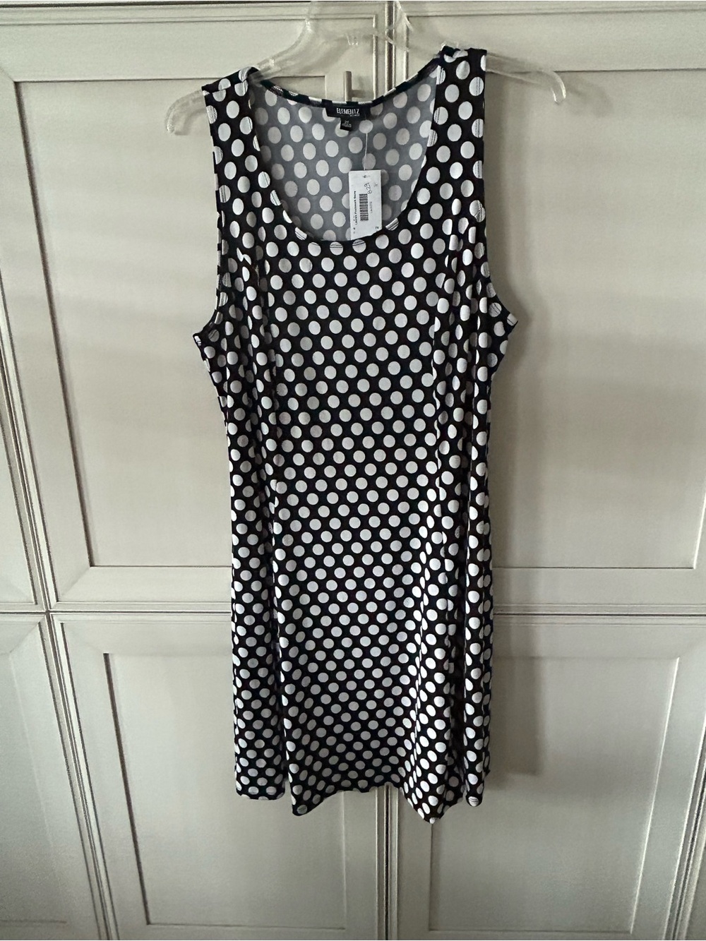 Elementz Black and White Polka Dot Sleeveless Mini Dress